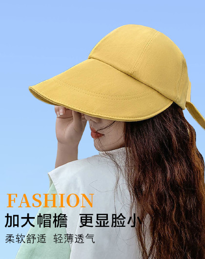 新款防紫外线女士配饰大沿帽遮脸防晒用品