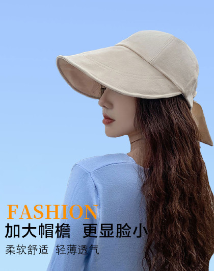 新款防紫外线女士配饰大沿帽遮脸防晒用品