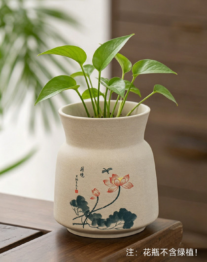 2个装中式陶瓷花瓶办公客厅插花干花水培插花茶室禅意装饰品花瓶