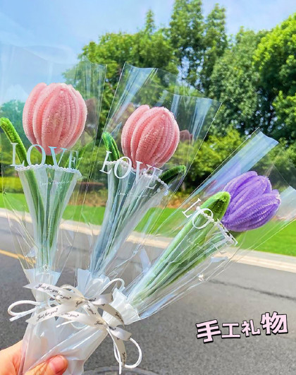 创意节日礼物礼品送闺蜜同学礼品手工扭扭棒花束仿真花装饰摆件