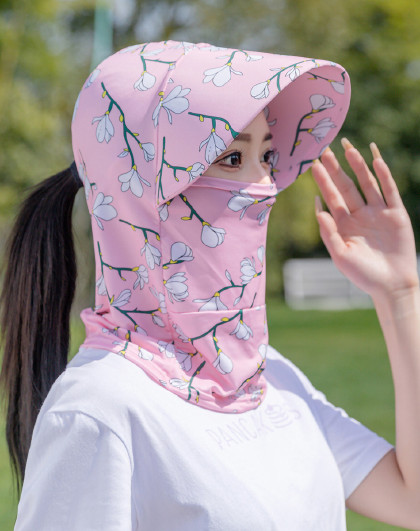 防晒口罩冰感骑行遮全脸面罩帽防晒面罩女2023年新款骑行面罩
