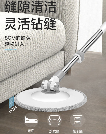 免手洗旋转拖把洗脱一体拖布墩布带拖把桶家用免手洗拖把干湿两用