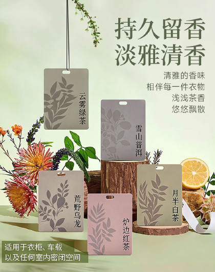 25片装车内香片挂件汽车祛除异味车用茶香香氛茶香车载香薰片