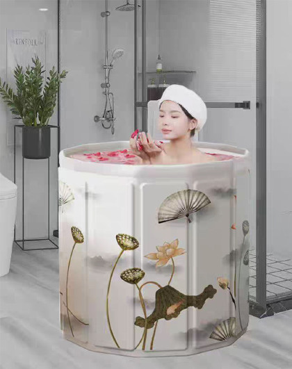 复古折叠浴桶免安装泡澡桶大人家用浴缸儿童成人全身沐浴洗澡桶